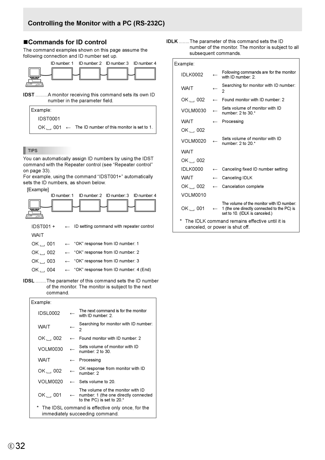 Sharp PN-U423, PN-U473, PN-U553 operation manual Wait ←, OK 002 ← VOLM0010 OK 001 ← 