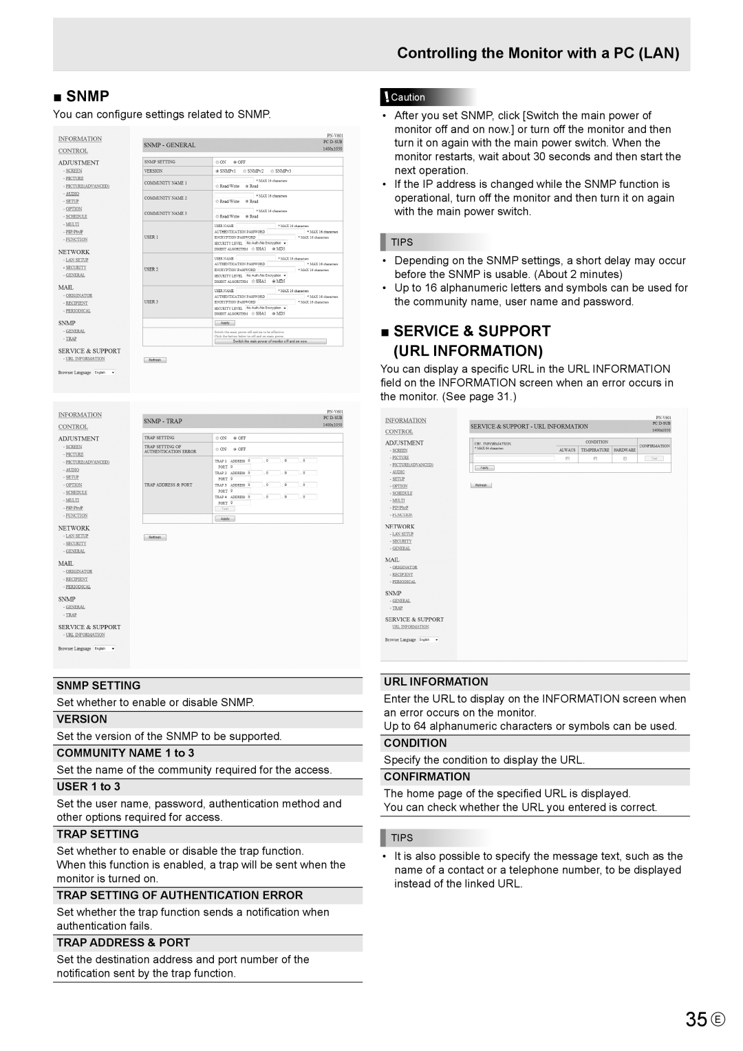 Sharp PN-V601 manual 35 E 