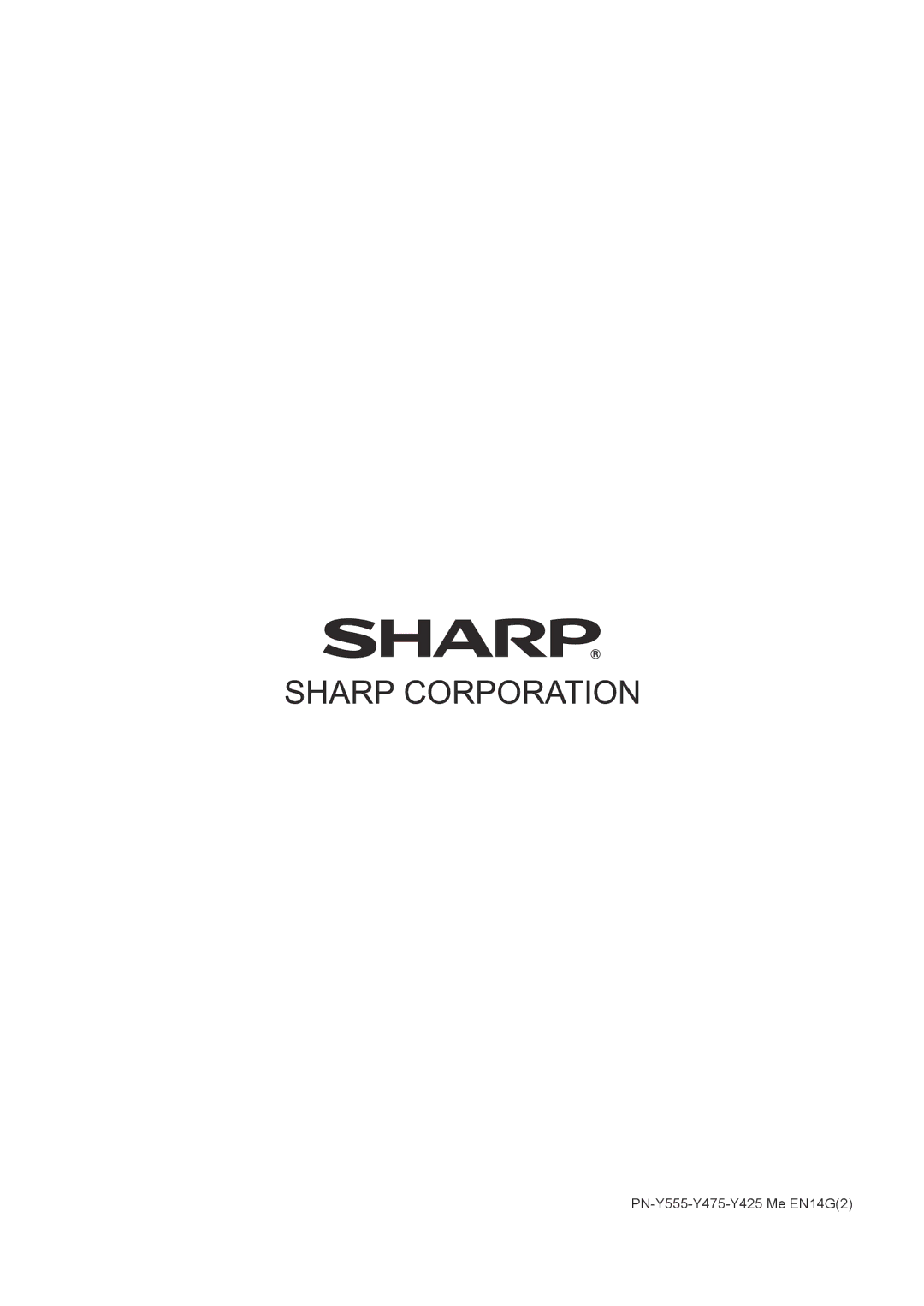 Sharp PN-Y475, PN-Y425 operation manual PN-Y555-Y475-Y425 Me EN14G2 