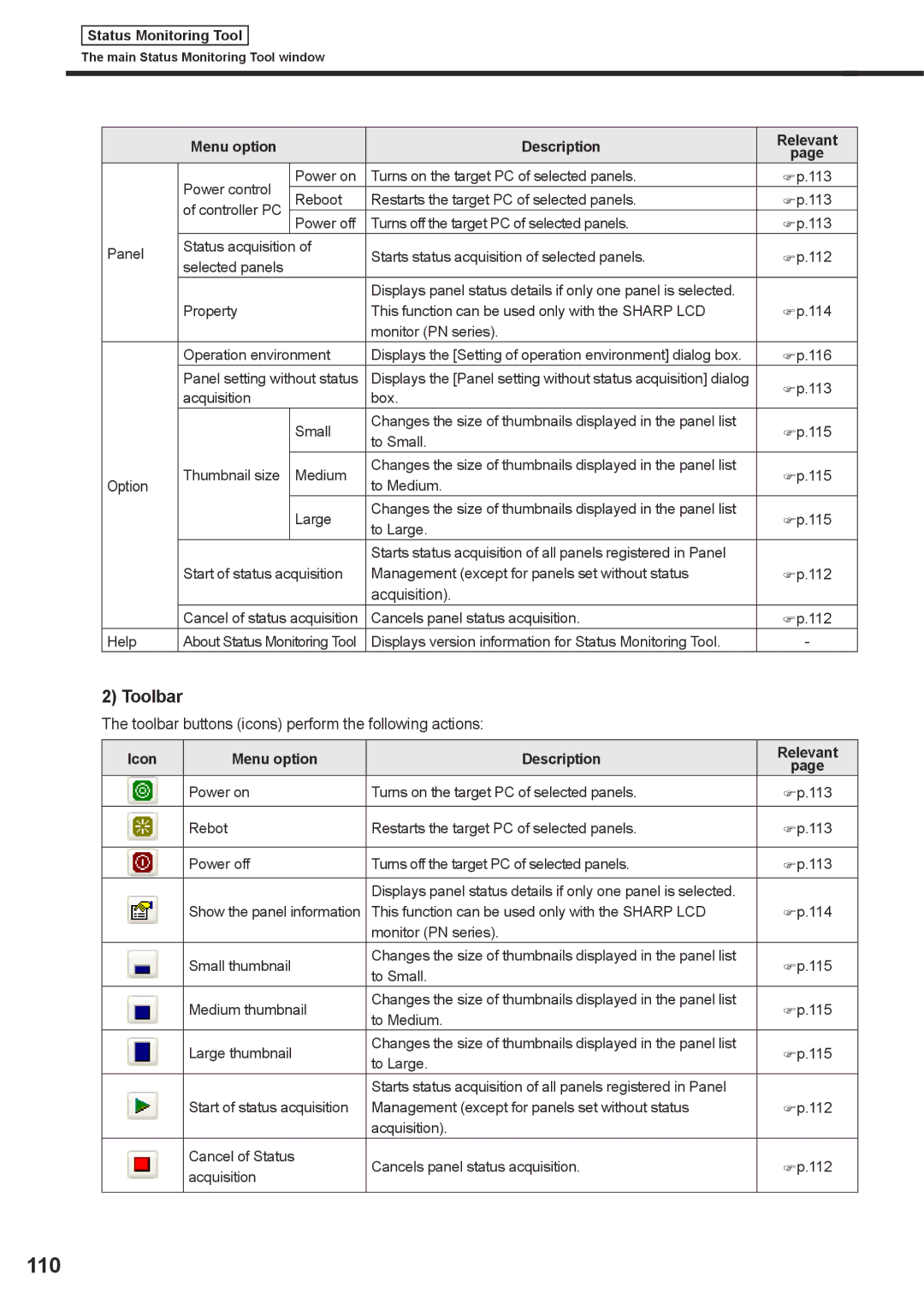 Sharp PNSV01 operation manual 110, Acquisition 