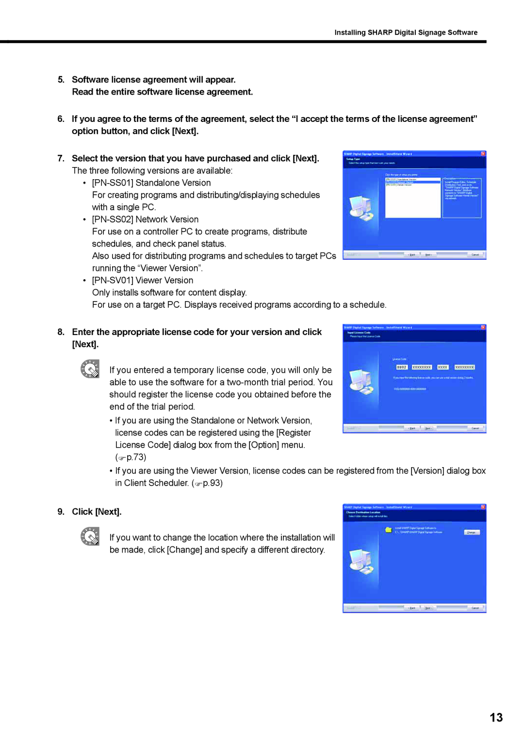 Sharp PNSV01 operation manual Click Next 