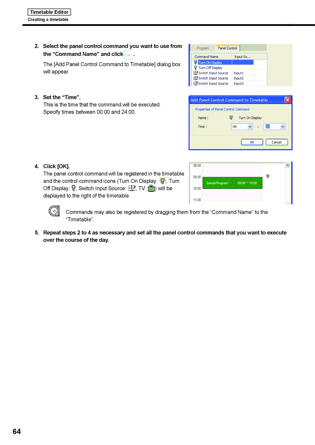 Sharp PNSV01 operation manual Set the Time 