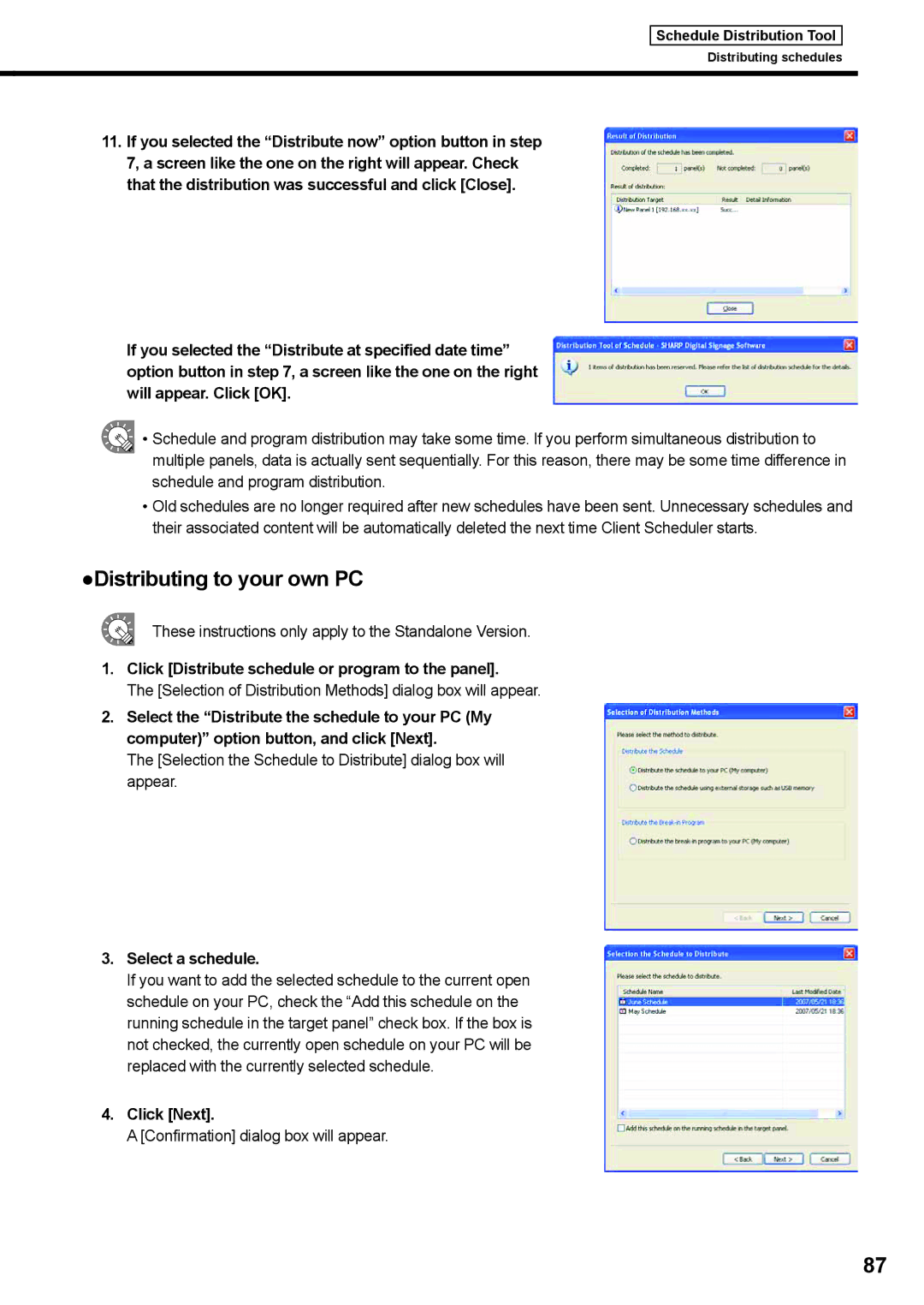 Sharp PNSV01 operation manual Distributing to your own PC, These instructions only apply to the Standalone Version 