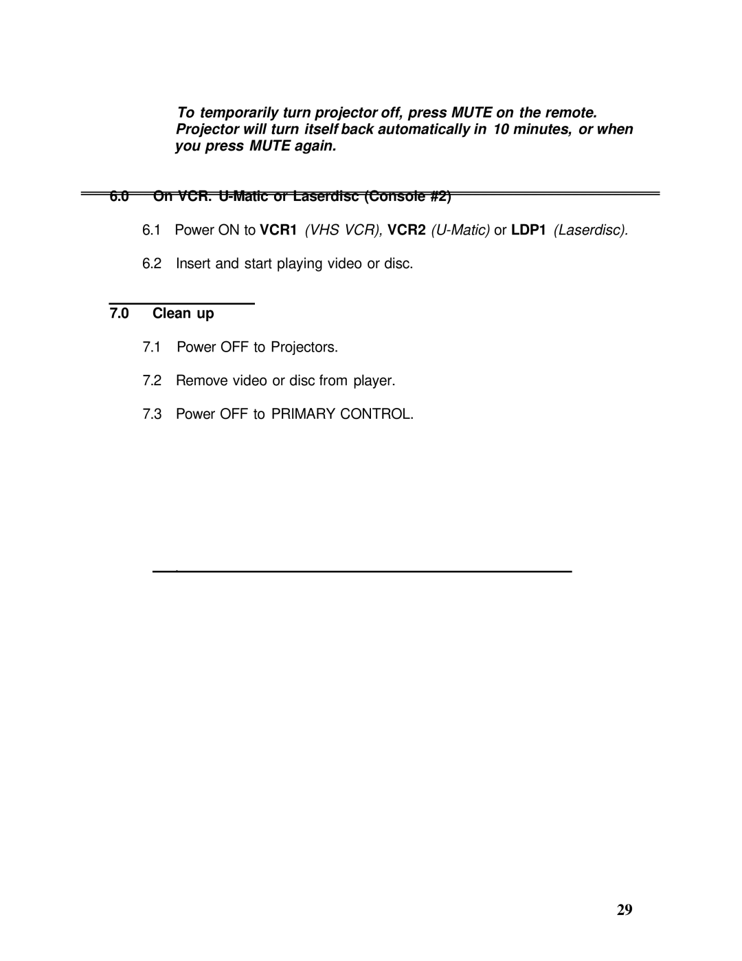 Sharp Projector Remote Control setup guide On VCR. U-Matic or Laserdisc Console #2, Clean up 