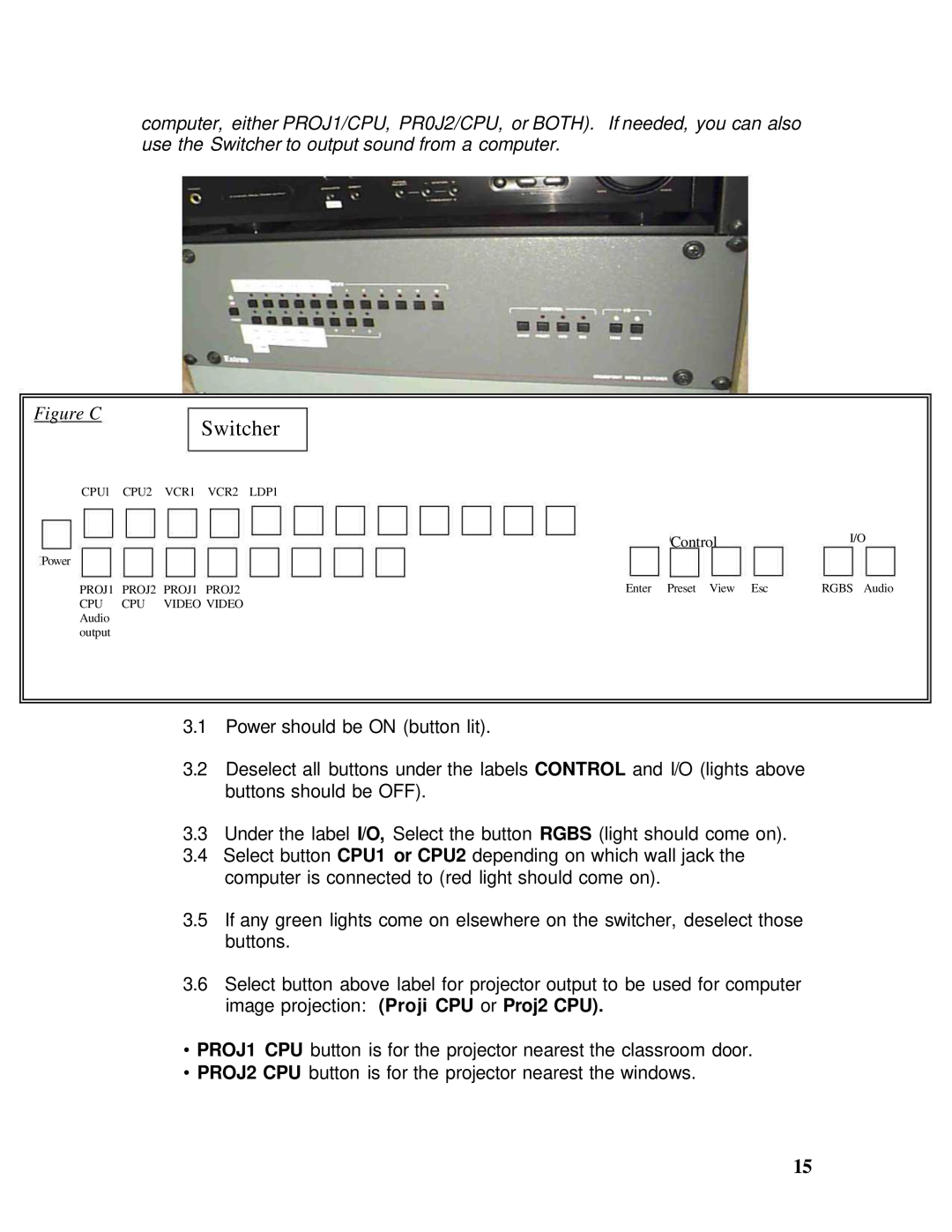 Sharp Projector Remote Control setup guide Switcher, Figure C 