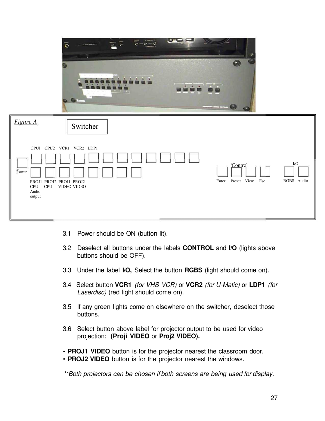 Sharp Projector Remote Control setup guide Figure A, Switcher 