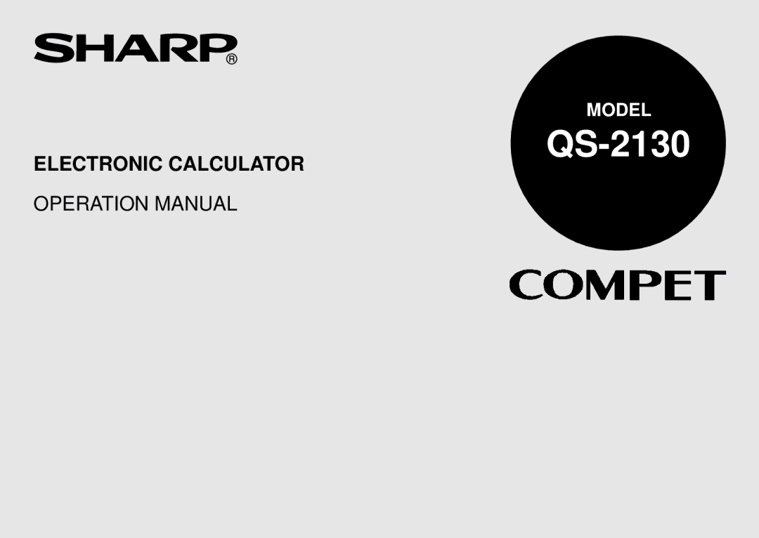 Sharp QS-2130 operation manual 