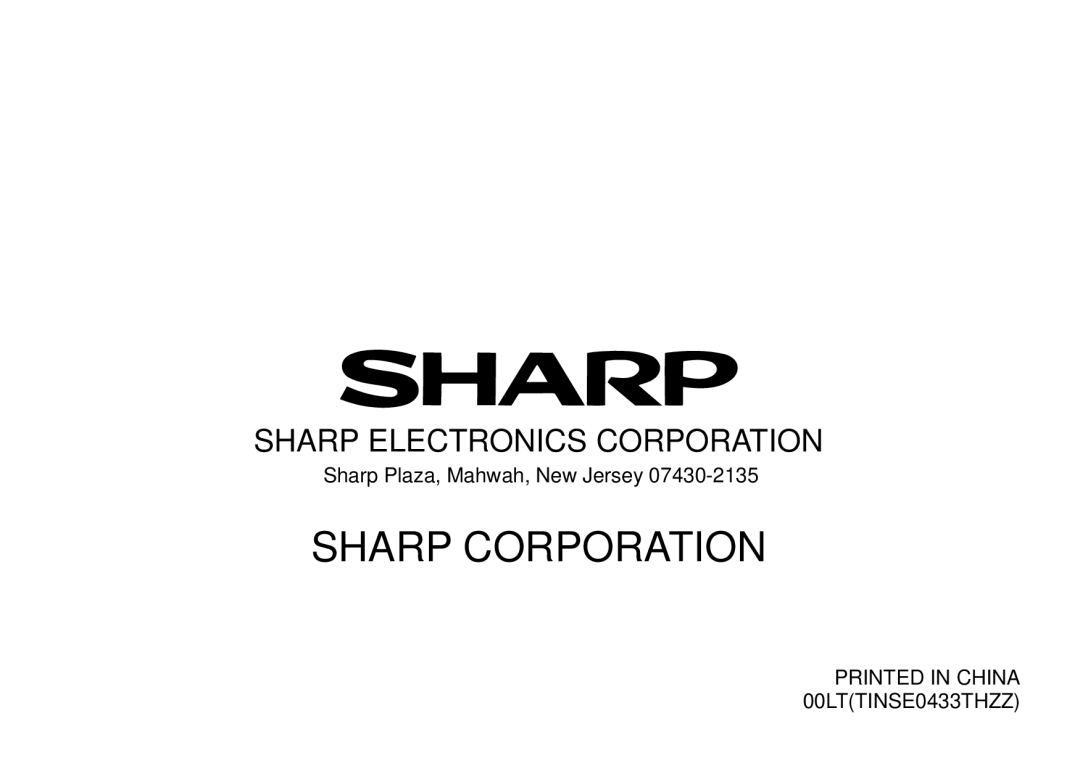 Sharp QS-2130 operation manual Sharp Corporation 