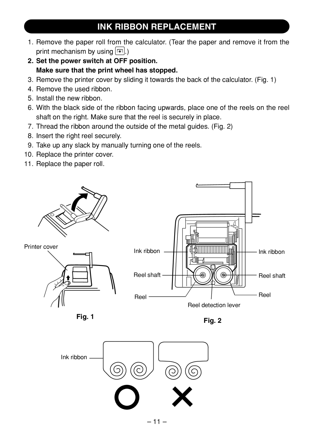 Sharp QS-2760H, QS-2770H, QS-1760H operation manual INK Ribbon Replacement 