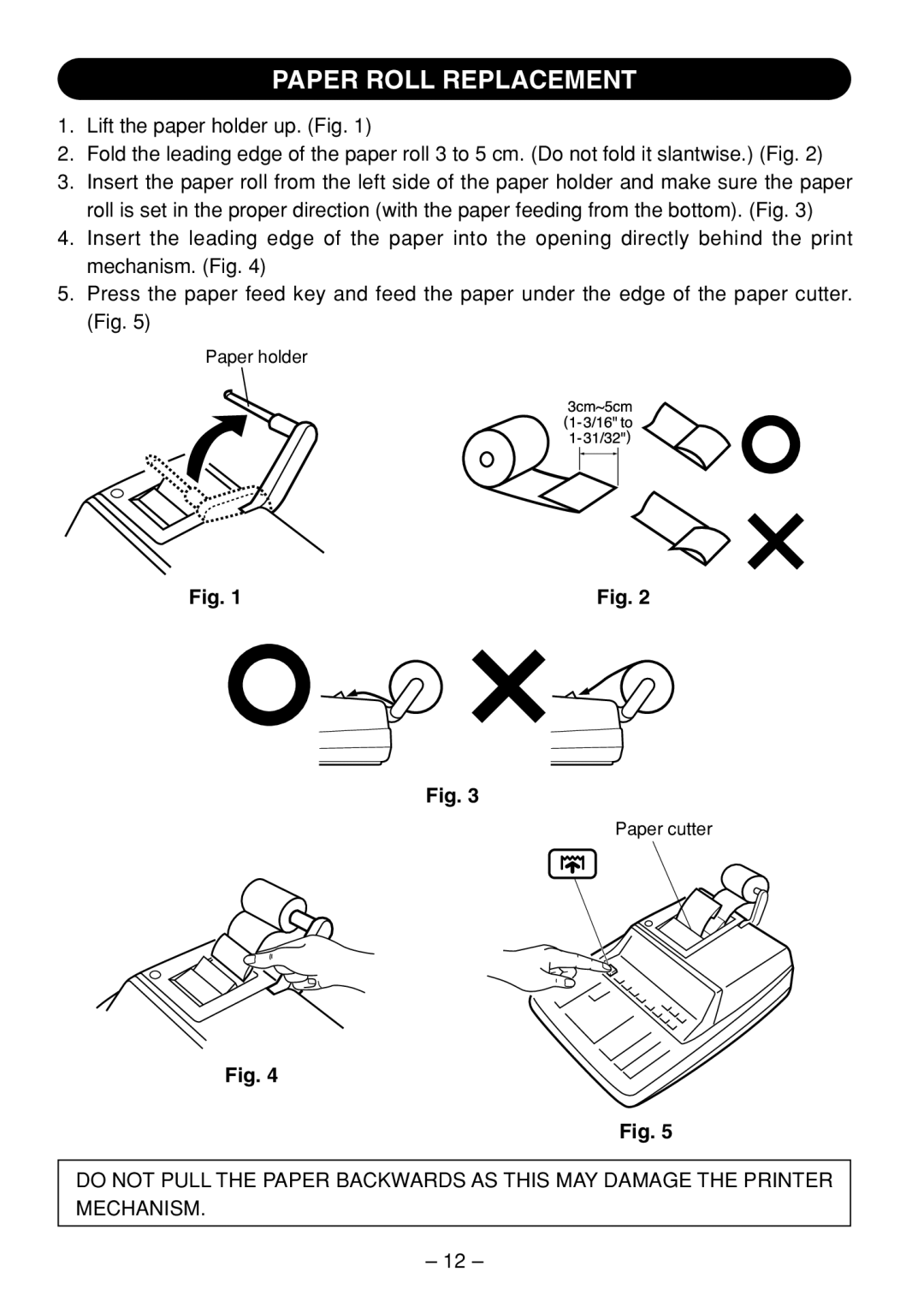 Sharp QS-1760H, QS-2770H, QS-2760H operation manual Paper Roll Replacement 