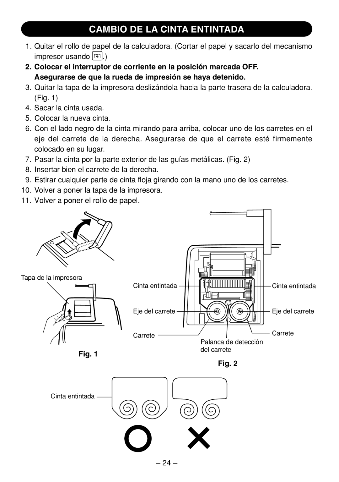 Sharp QS-1760H, QS-2770H, QS-2760H operation manual Cambio DE LA Cinta Entintada 