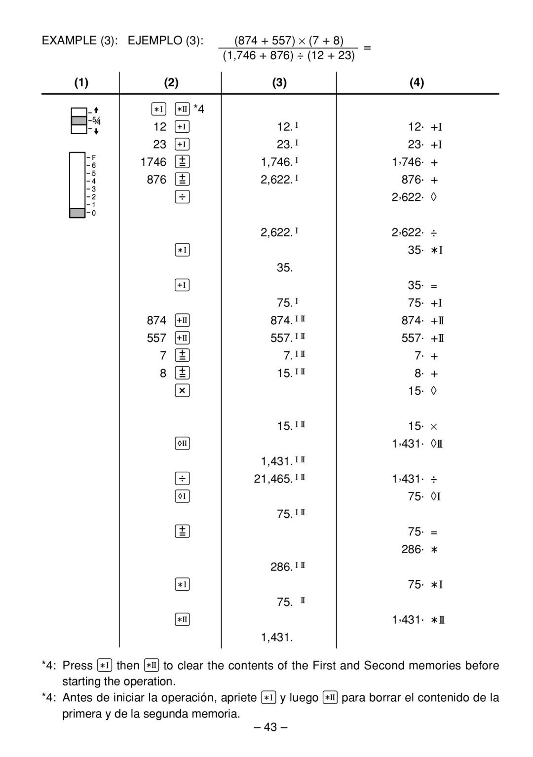 Sharp QS-2770H, QS-2760H, QS-1760H operation manual 746 + 876 ÷ 12 + 1746 622 874 874. I 