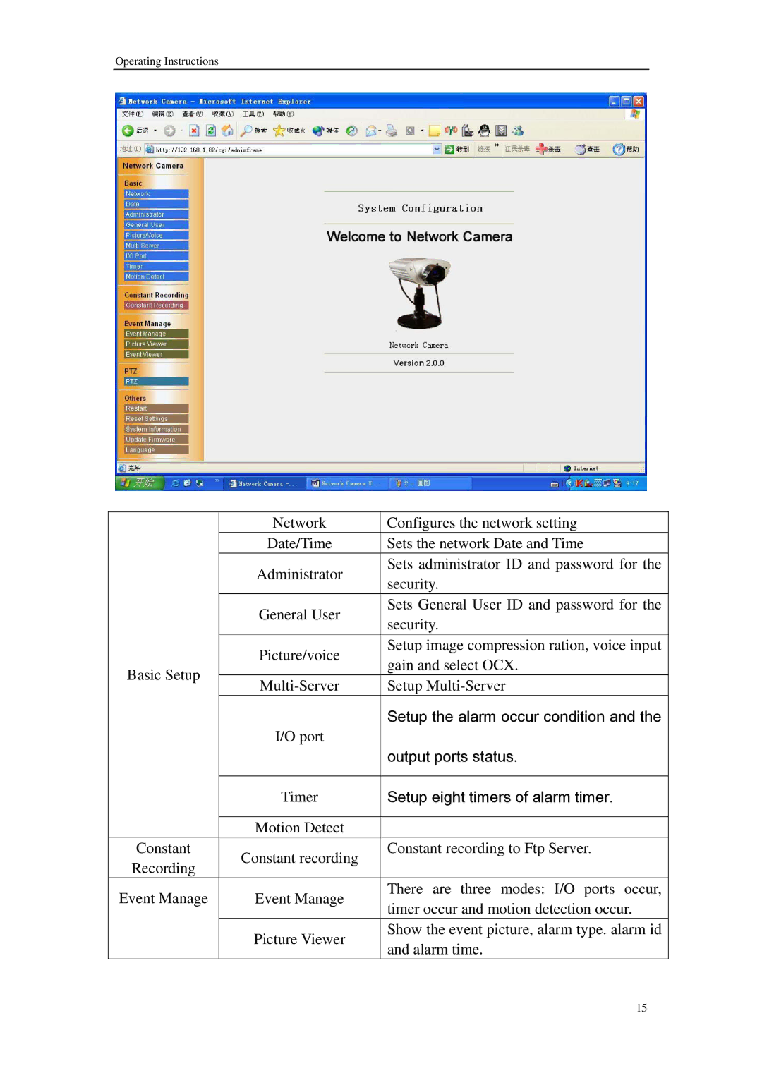 Sharp QSINUFO operating instructions Setup the alarm occur condition 