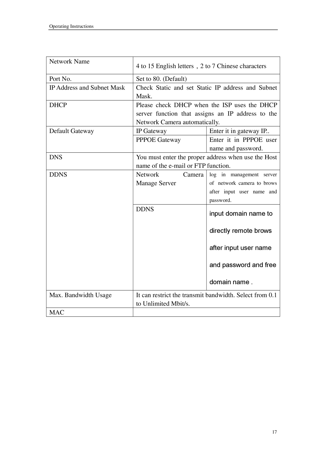 Sharp QSINUFO operating instructions Input domain name to 