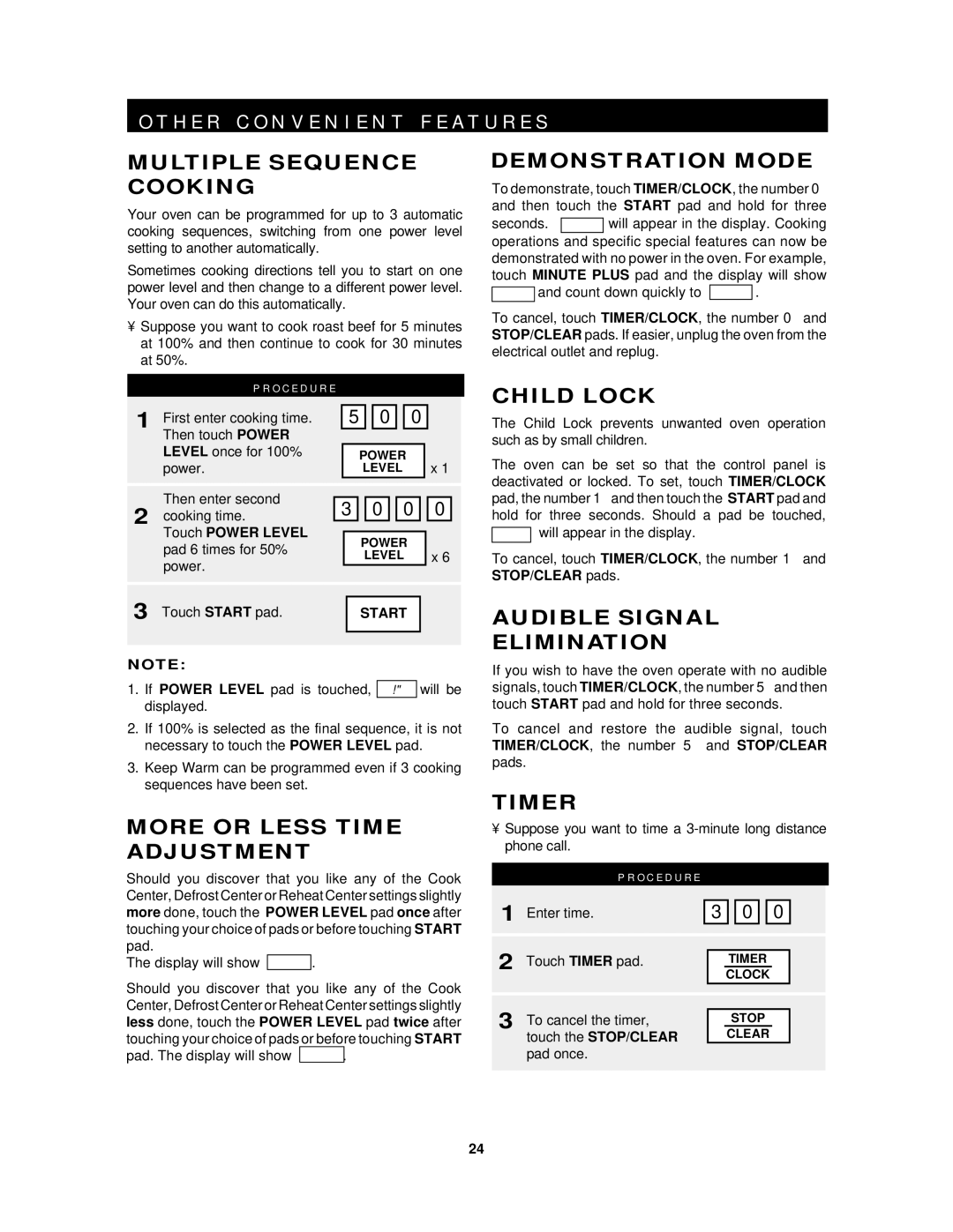 Sharp R-1200, R-1201 operation manual H E R C O N V E N I E N T F E a T U R E S 