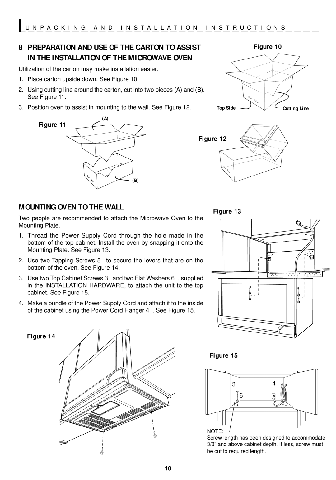 Sharp R-1211, R-1210 operation manual Mounting Oven to the Wall, Position oven to assist in mounting to the wall. See Figure 