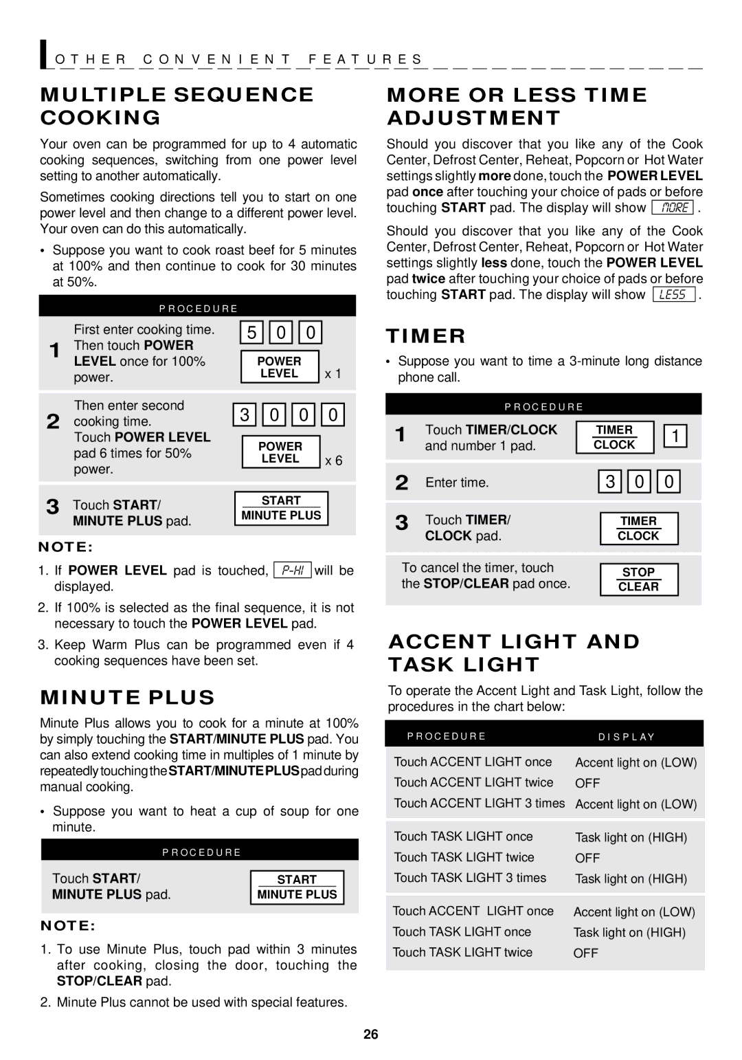 Sharp R-1211 Multiple Sequence Cooking, Minute Plus, More or Less Time Adjustment, Timer, Accent Light and Task Light 