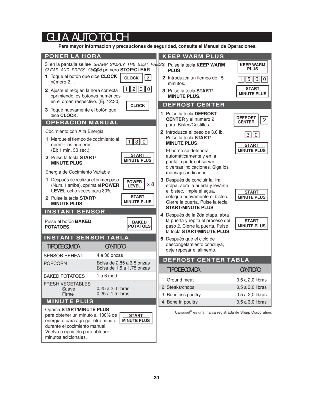 Sharp R-1214 operation manual Minute Plus, Potatoes, START/MINUTE Plus 