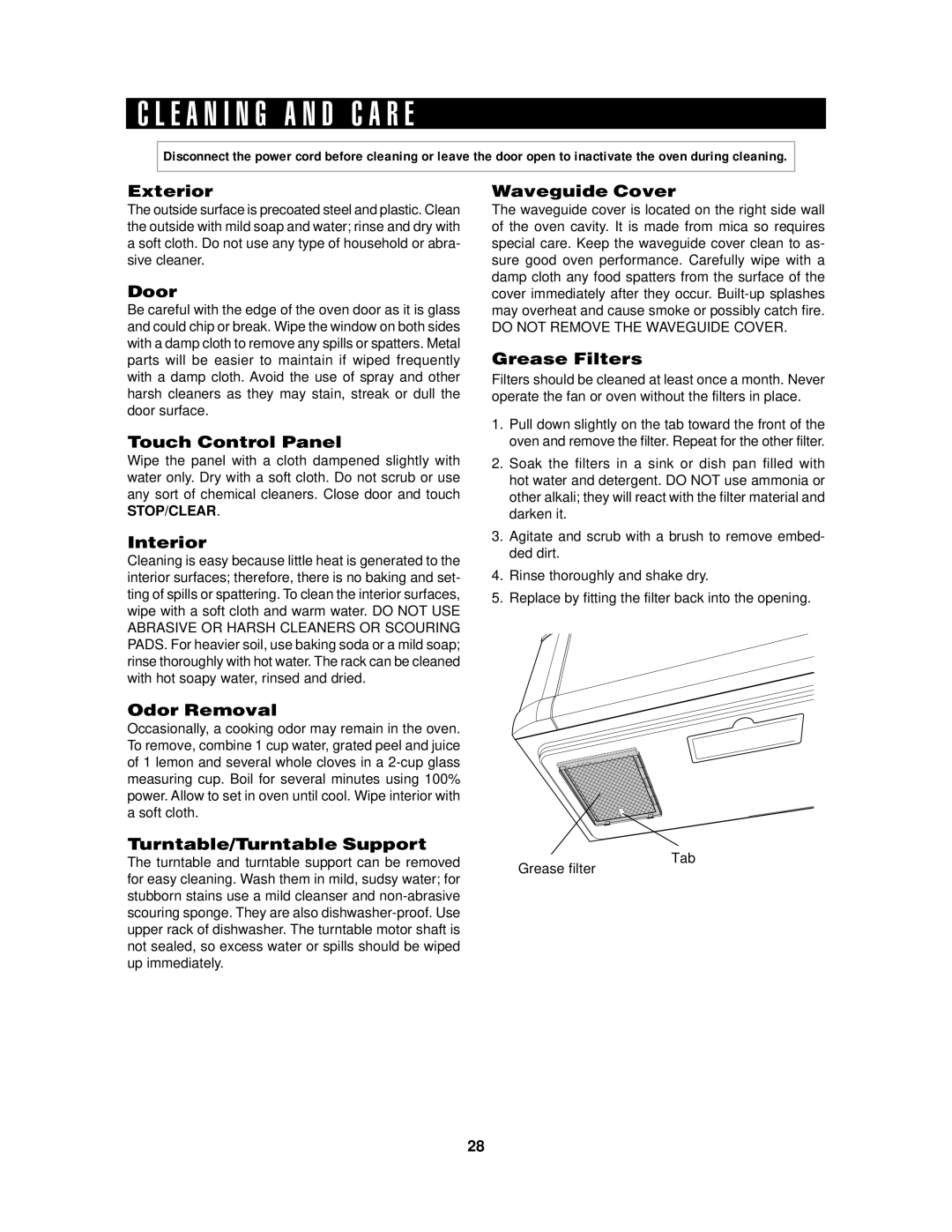 Sharp R-1405, R-1406 manual E a N I N G a N D C a R E, Exterior 