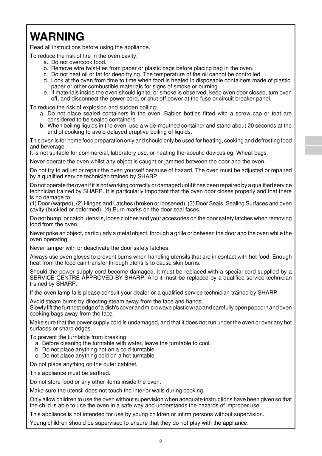 Sharp R-140D operation manual 