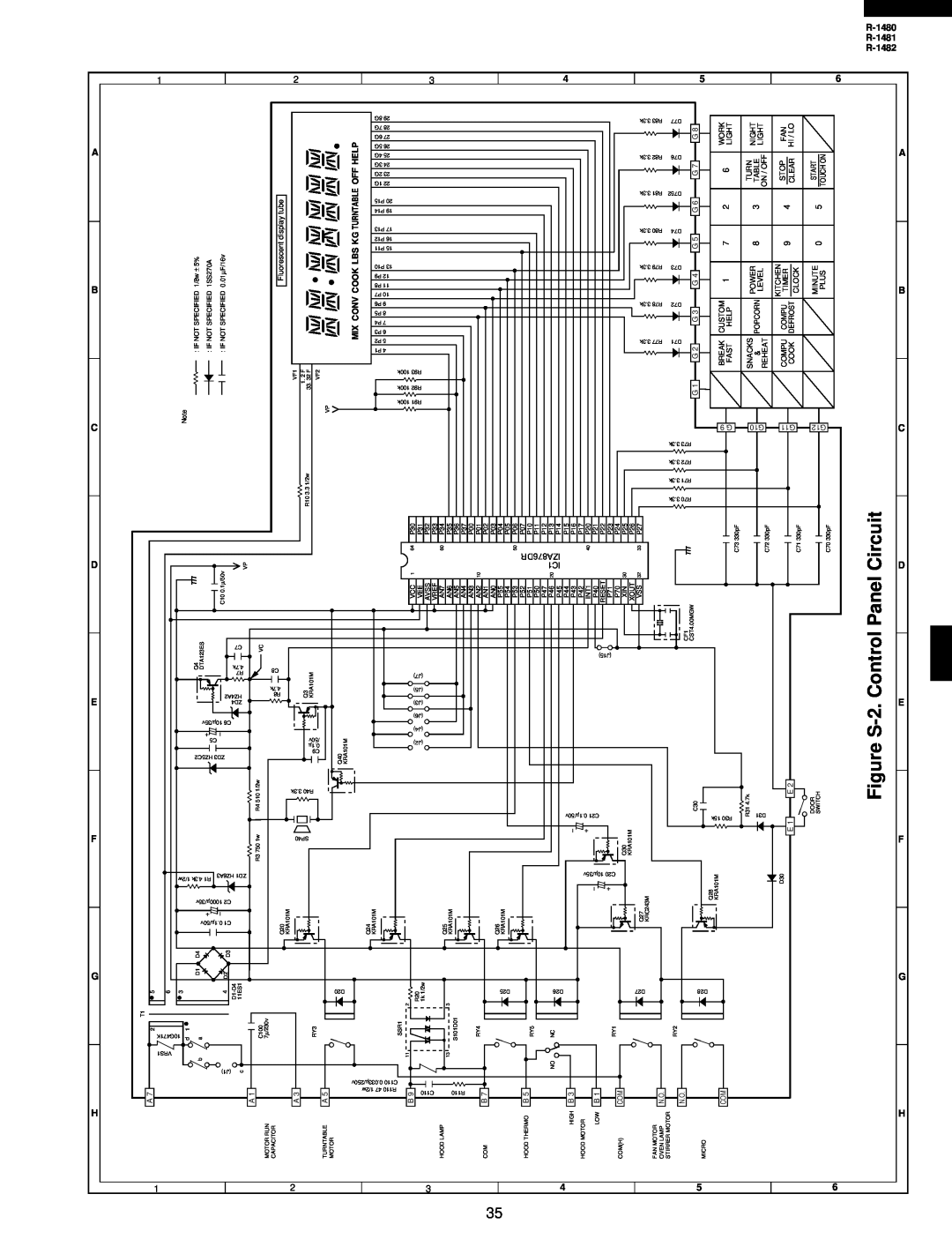 Sharp R-1482 service manual Circuit, R-1480, R-1481 