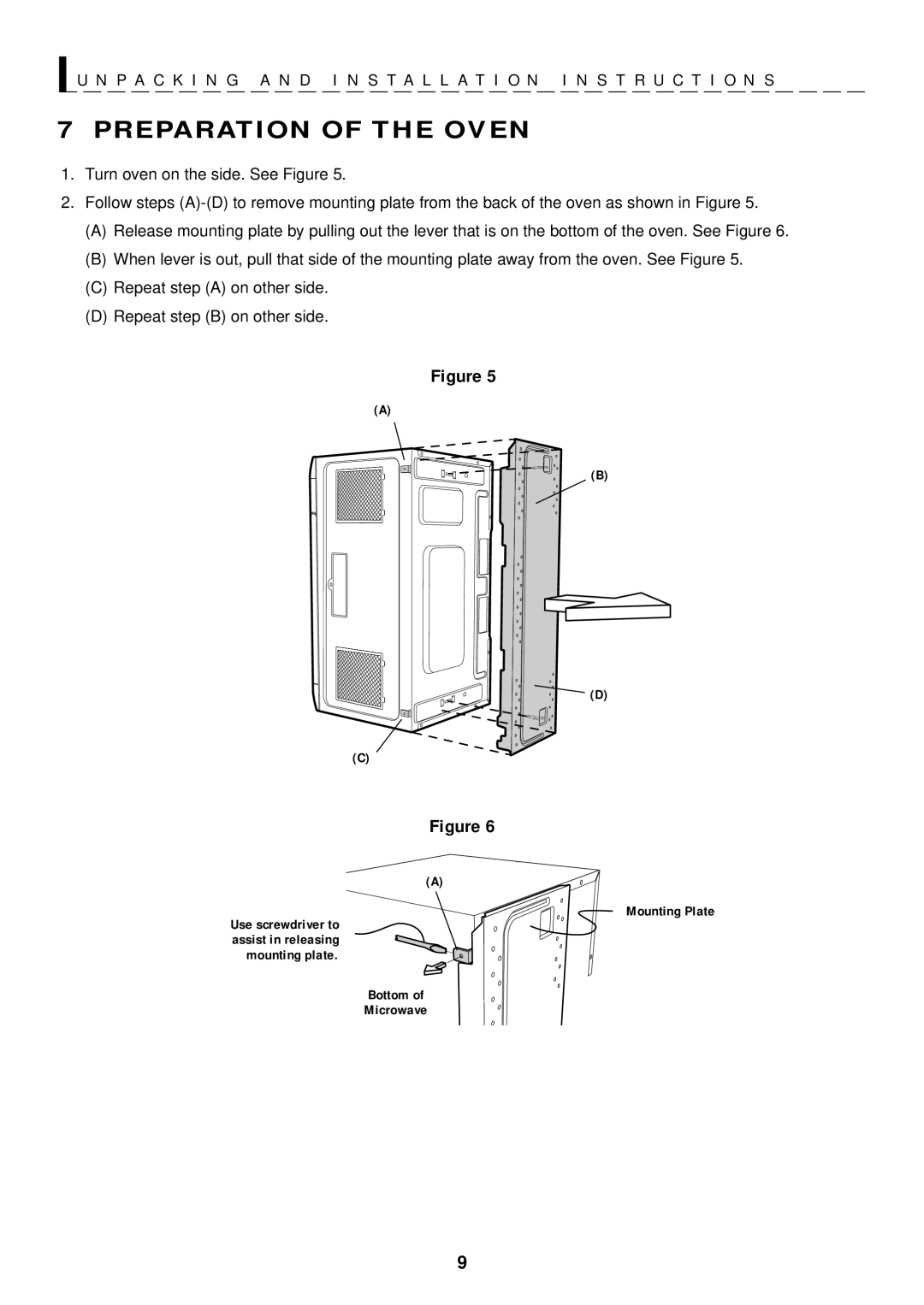 Sharp R-1502, R-1500, R-1505, R-1501, R-1506 manual Preparation of the Oven 