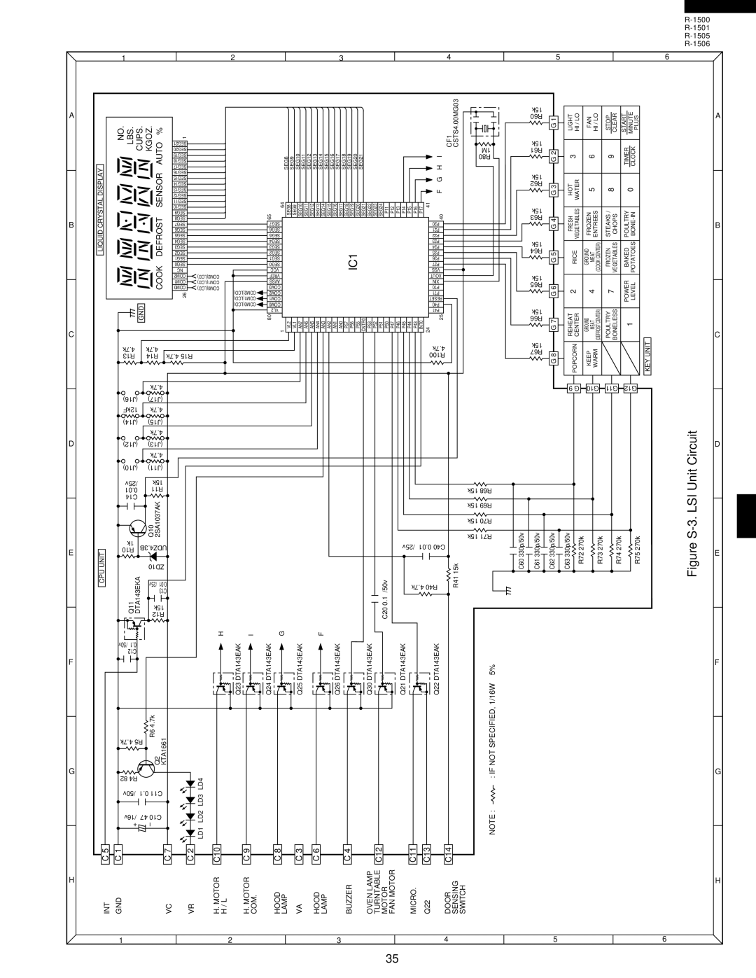 Sharp R-1505, R-1500, R-1501, R-1506 service manual Circuit, Unit 