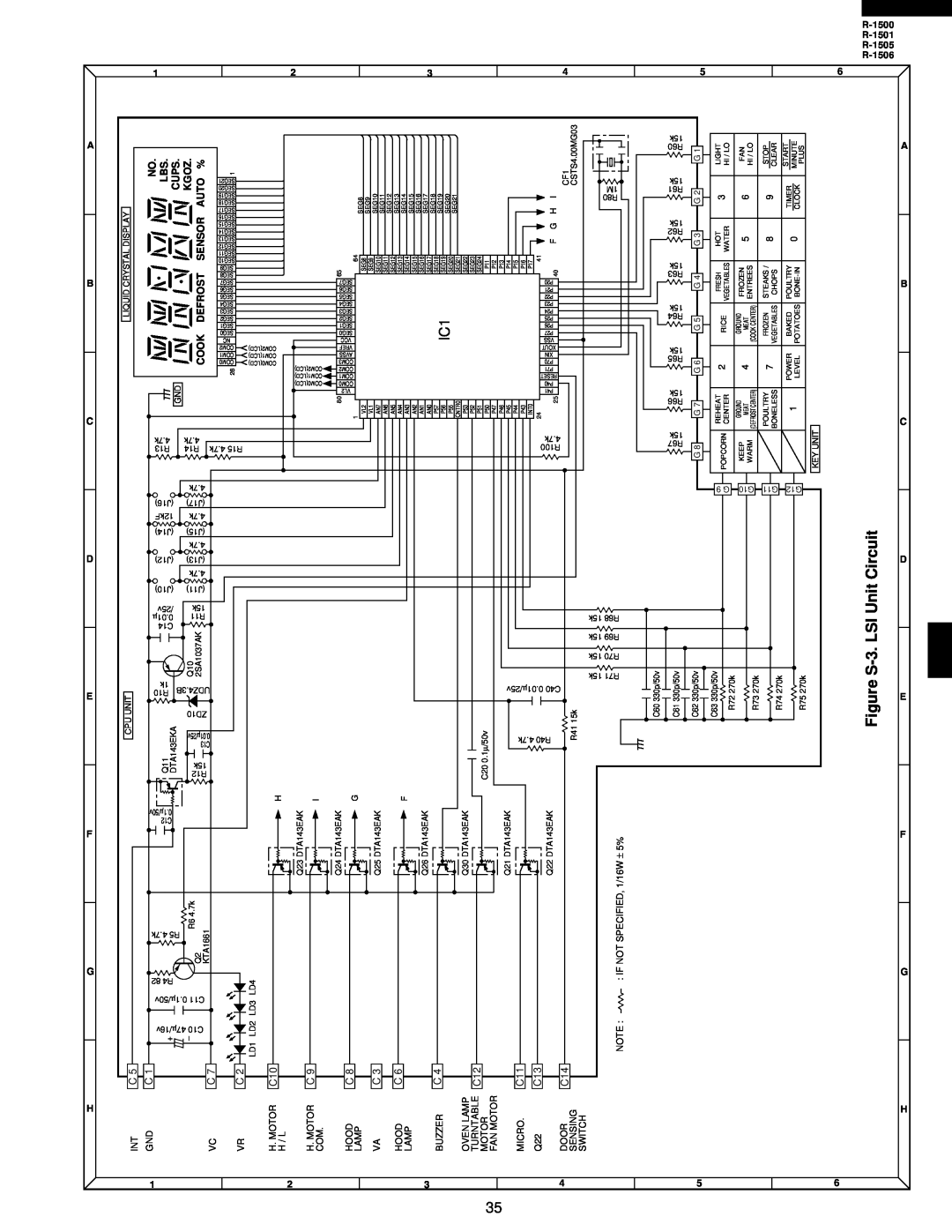 Sharp R-1505, R-1500, R-1501, R-1506 service manual Circuit, Unit, 3.LSI, FigureS, Kgoz, Auto % 