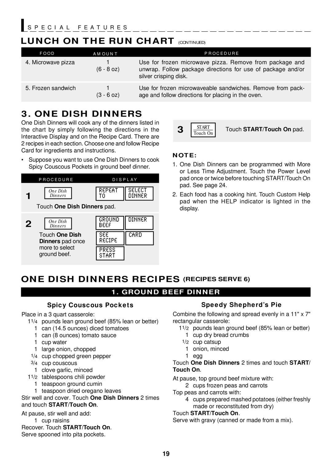 Sharp R-1611, R-1610, R-1612 manual ONE Dish Dinners Recipes Recipes Serve, Ground, Beef See 