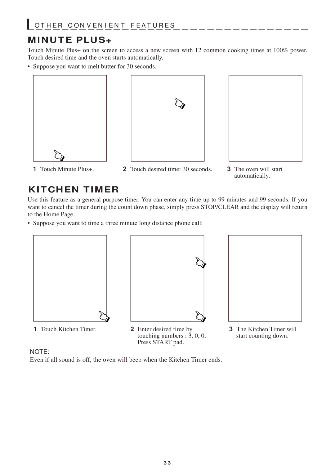 Sharp R-1750, R-1754, R-1751, R-1752 manual H E R C O N V E N I E N T F E a T U R E S, Minute PLUS+, Kitchen Timer 