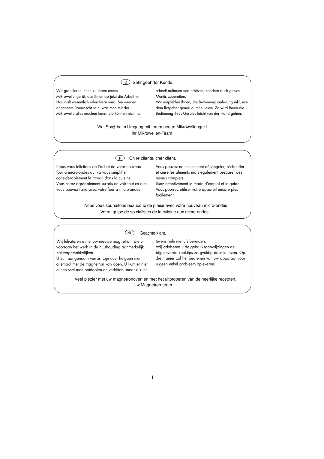 Sharp R-239 operation manual Sehr geehrter Kunde, Tevens hele menu’s bereiden 