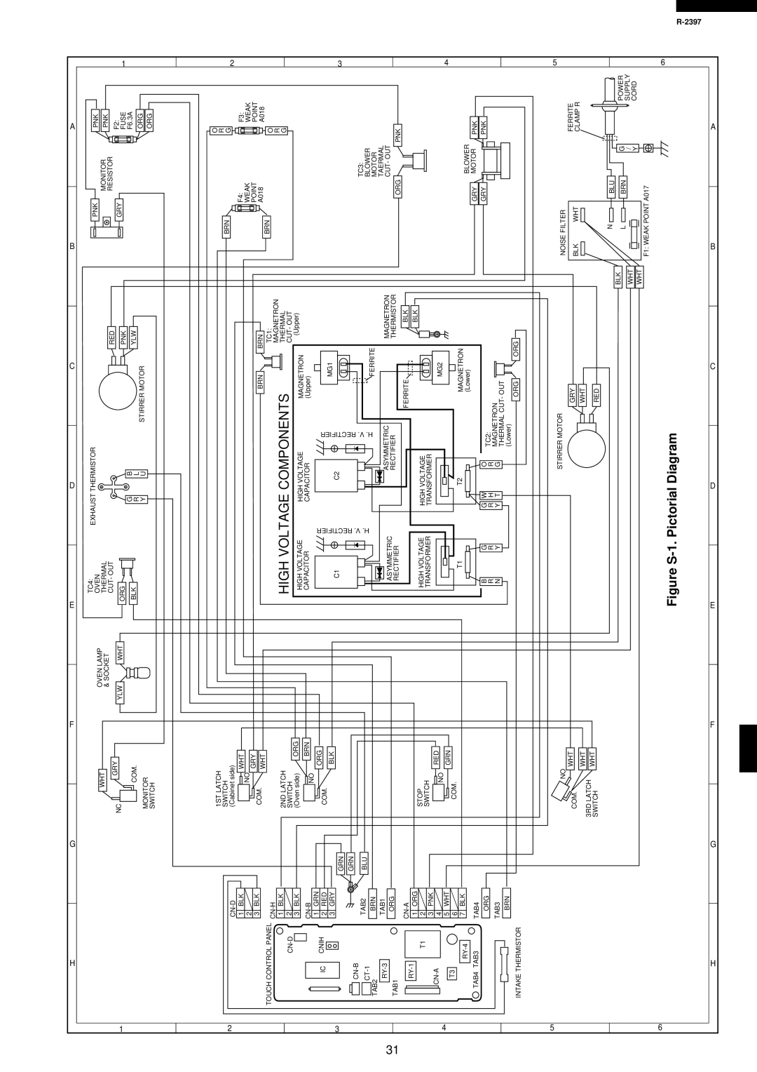 Sharp R-2397 service manual High Voltage Components 