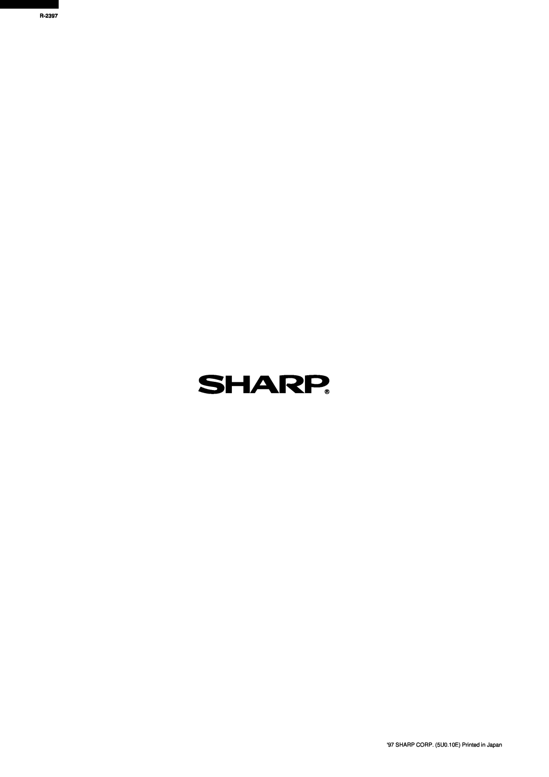 Sharp R-2397 service manual 