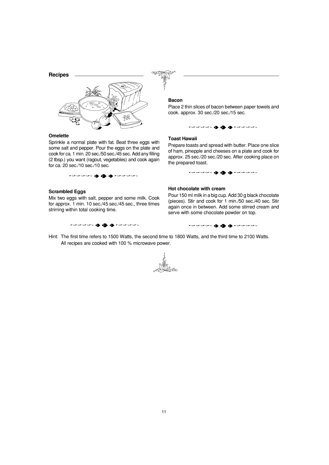 Sharp R-23AM, R-25AM, R-22AM operation manual Recipes 