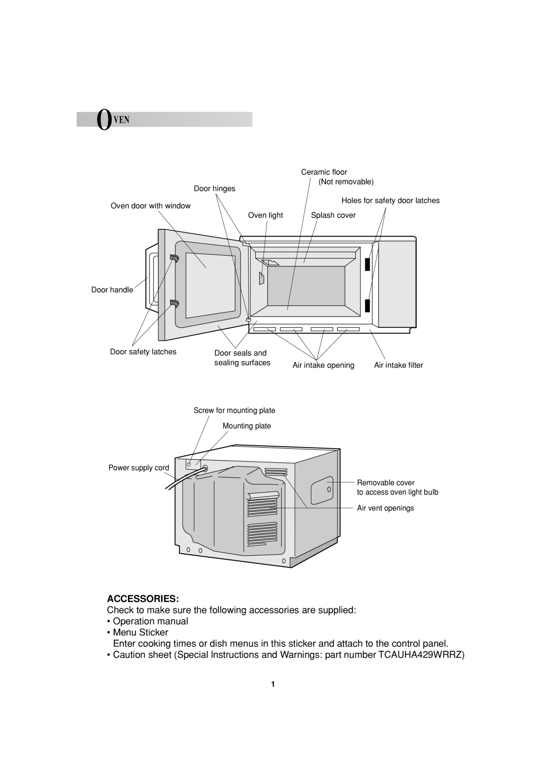 Sharp R-24AT, R-22AT operation manual Oven 