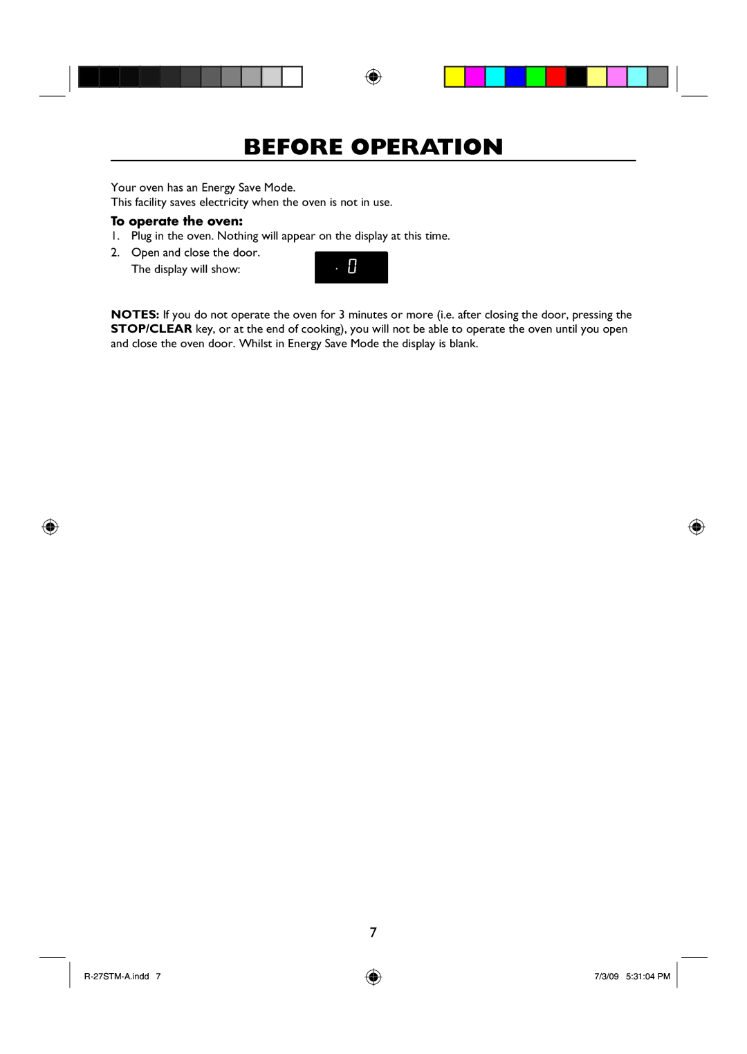 Sharp R-27STM-A manual Before Operation, To operate the oven 