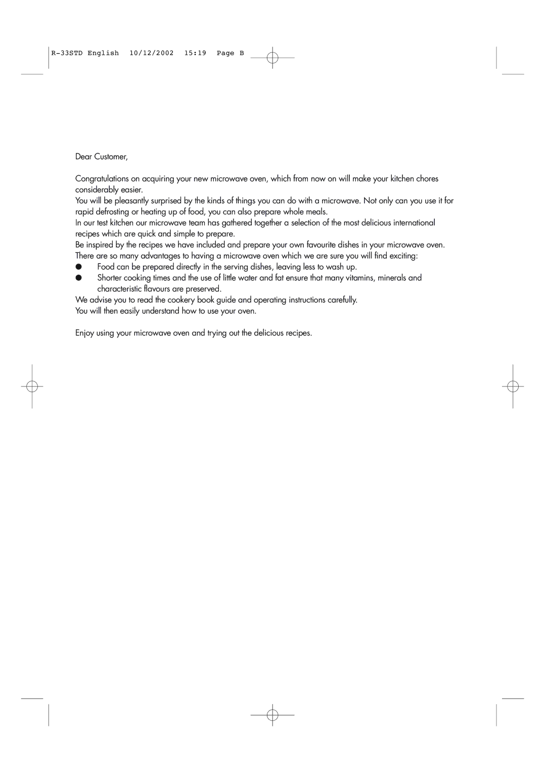 Sharp R-33STD operation manual 