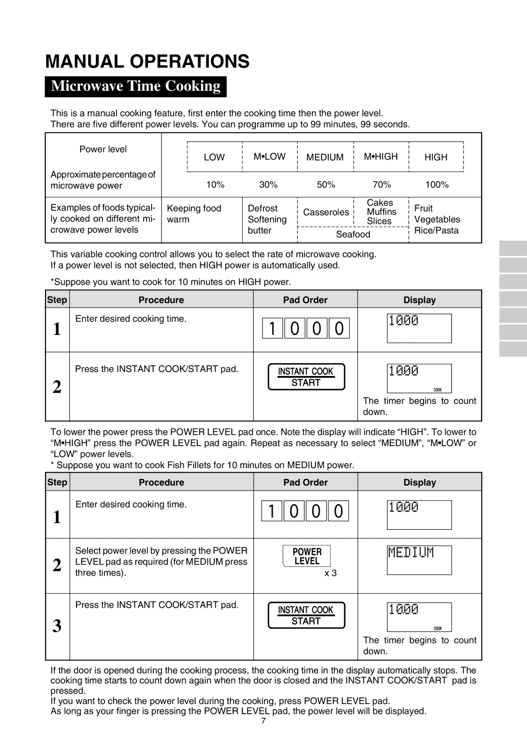 Sharp R-350E operation manual Manual Operations, Microwave Time Cooking, D I U M 