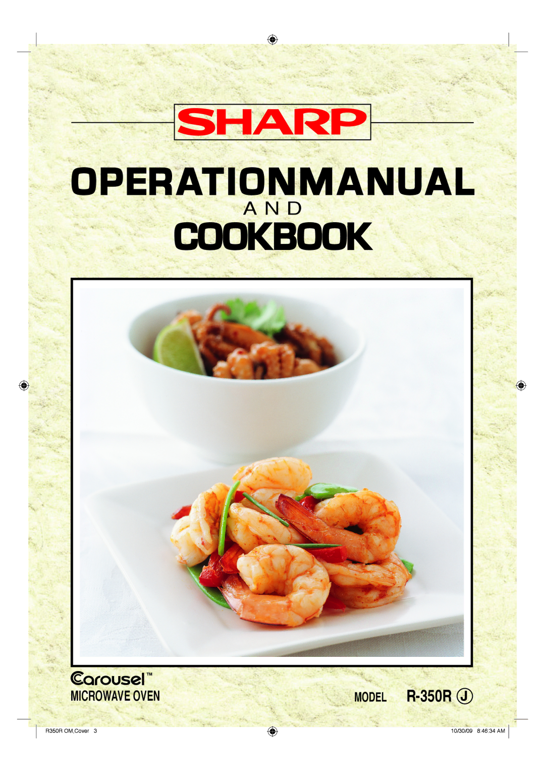 Sharp manual Operationmanual Cookbook, Model R-350R J 