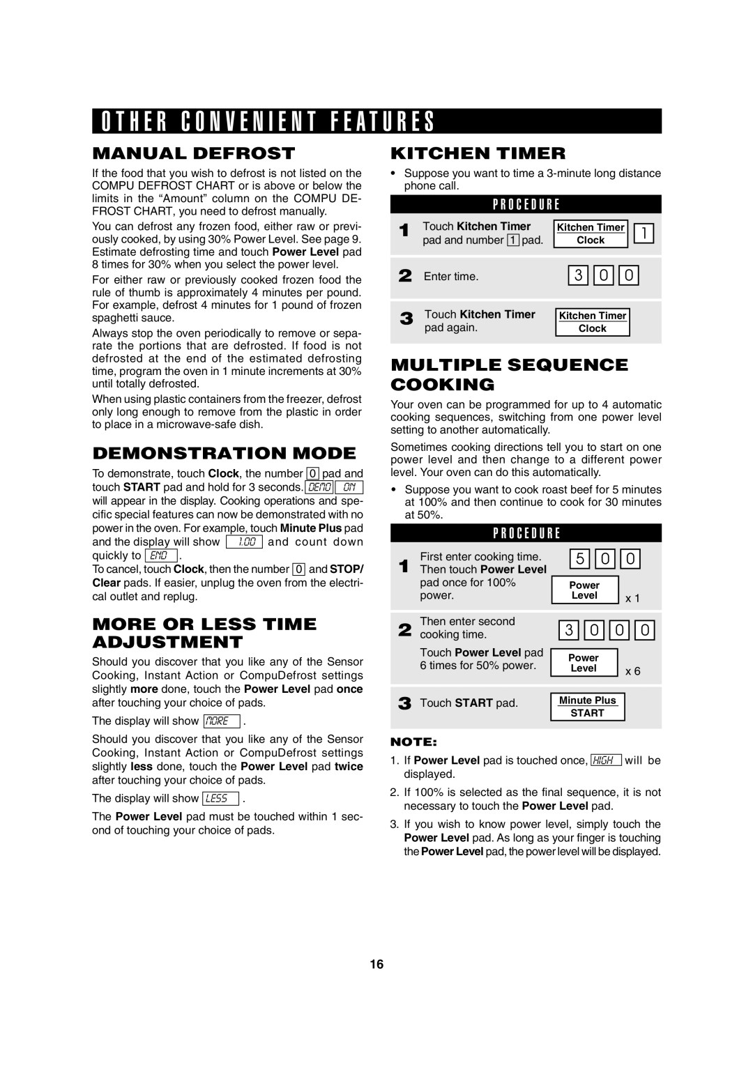 Sharp R-370E operation manual H E R C O N V E N I E N T F E a T U R E S 