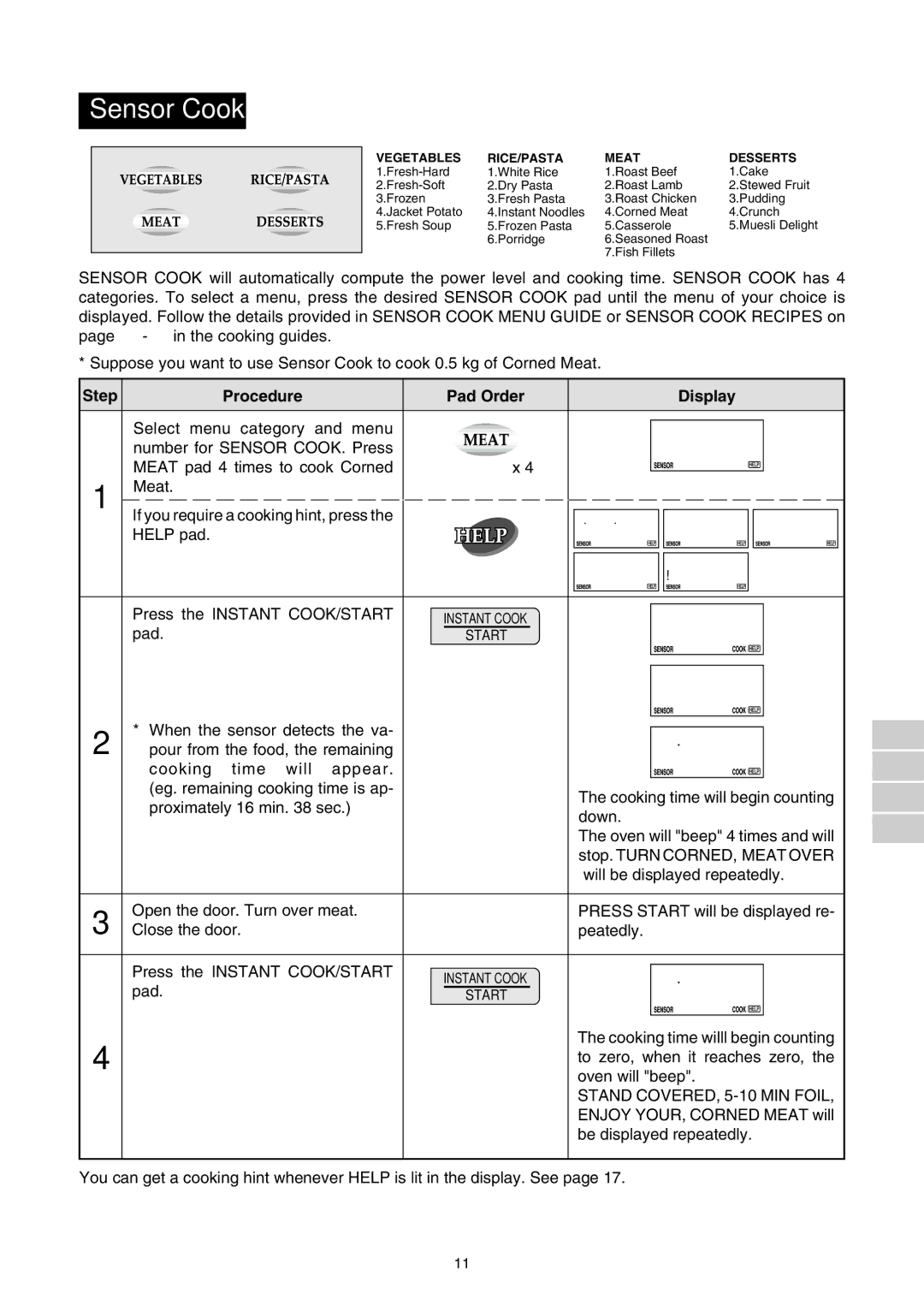 Sharp R-380D manual Sensor Cook, R N E D 