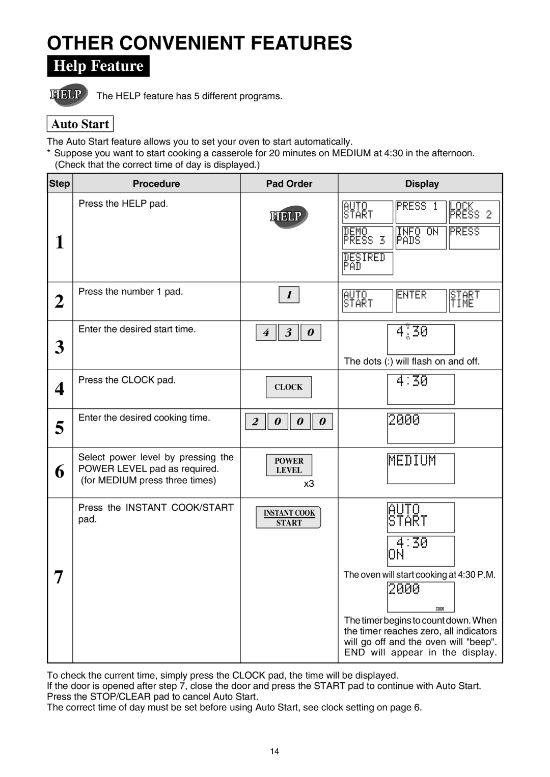 Sharp R-380D manual Other Convenient Features, Help Feature, T O 