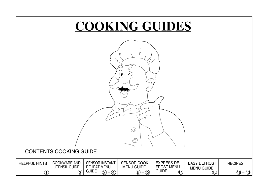 Sharp R-380D manual Cooking Guides 