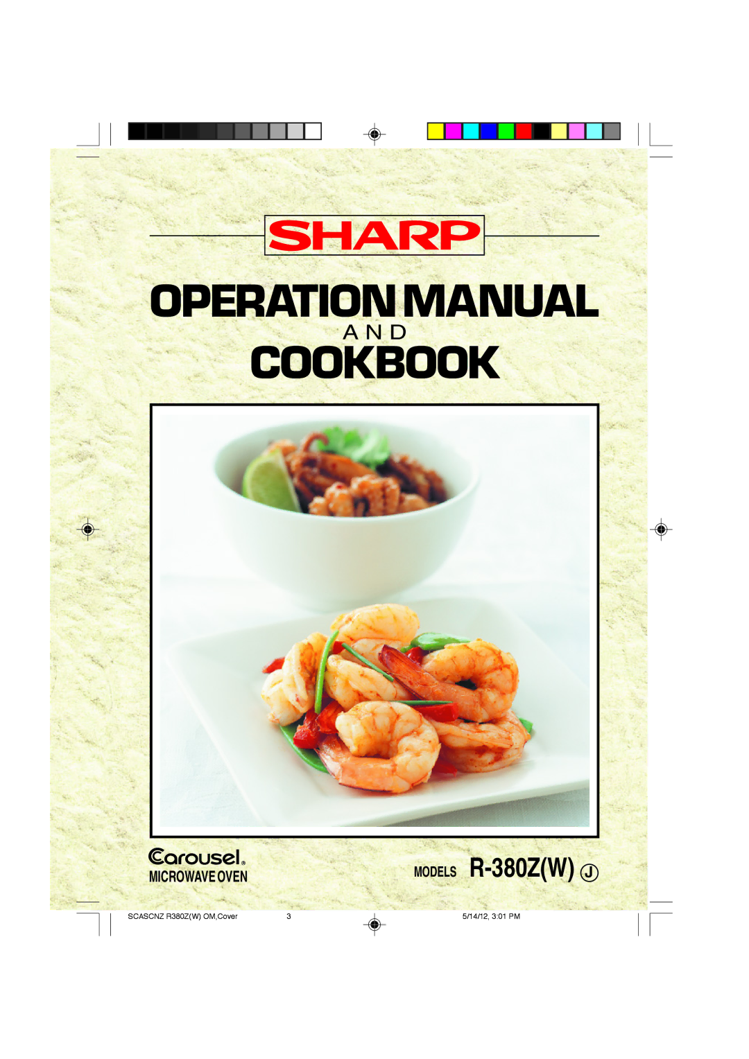 Sharp R-380Z(W) operation manual Cookbook 