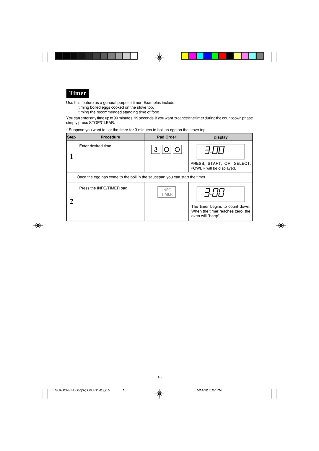 Sharp R-380Z(W) operation manual Timer, PRESS, START, OR, Select 