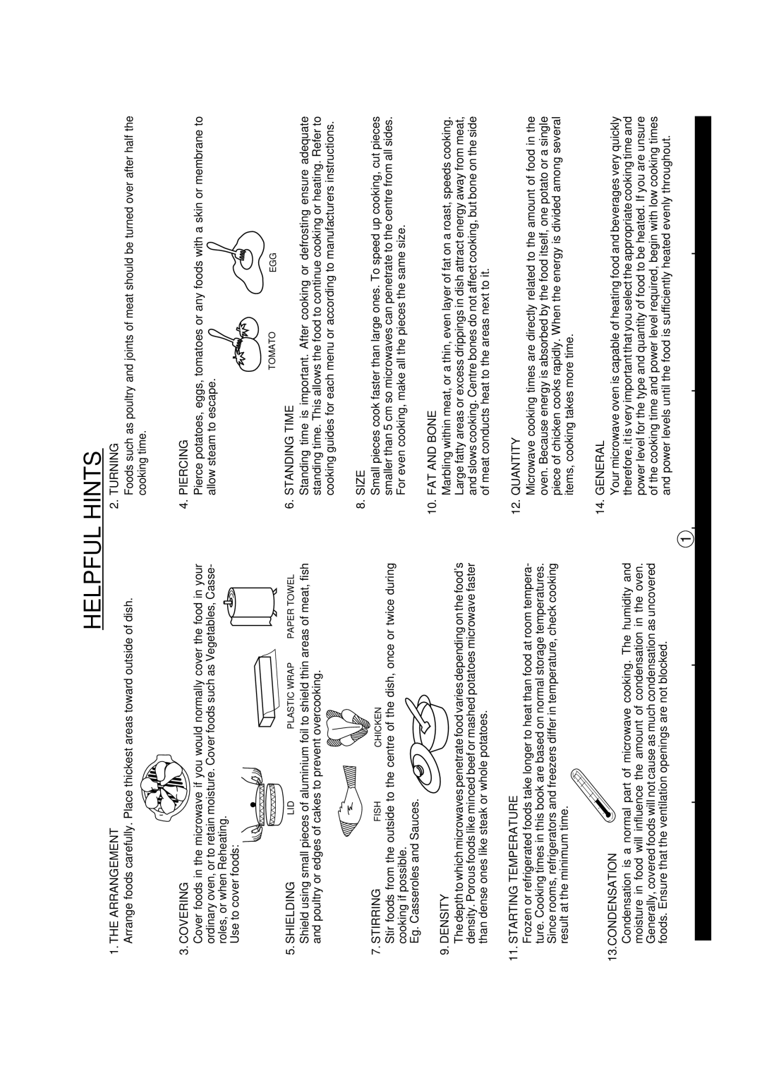 Sharp R-390H(S) operation manual Helpful Hints 