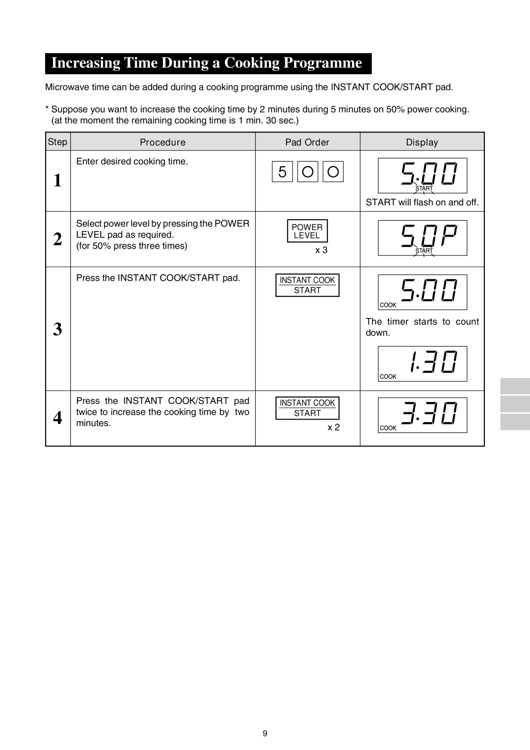 Sharp R-330F J, R-395F(S) operation manual Increasing Time During a Cooking Programme 