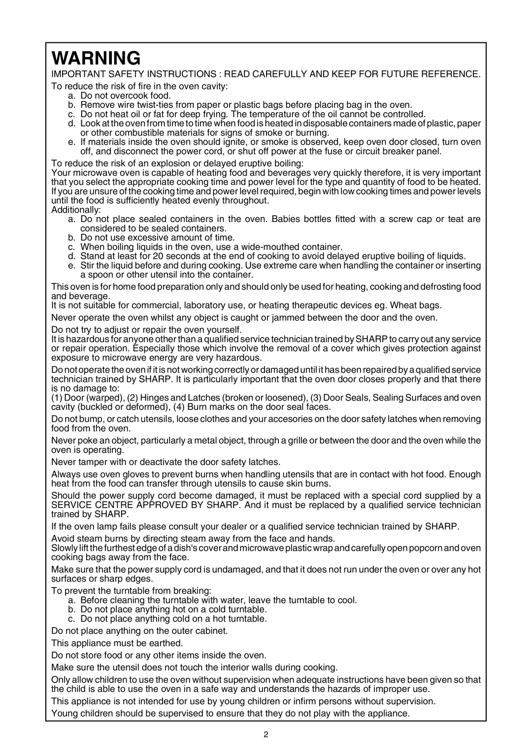 Sharp R-395F(S), R-330F J operation manual 