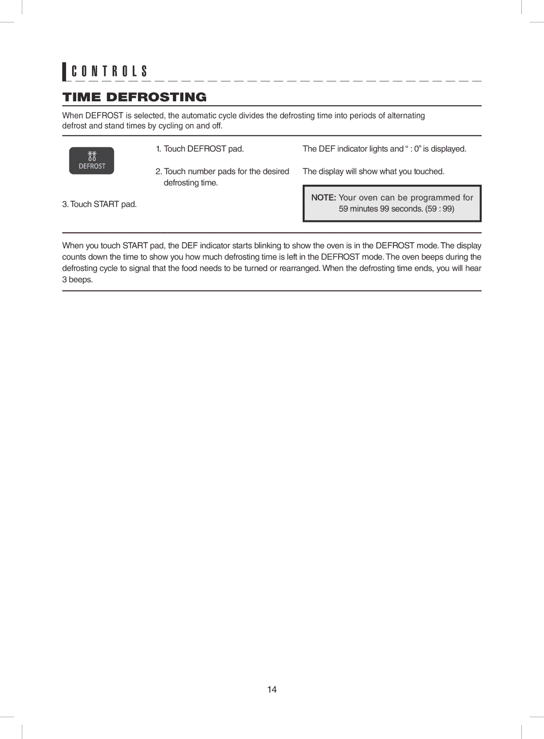 Sharp R-431ZS warranty Time Defrosting 