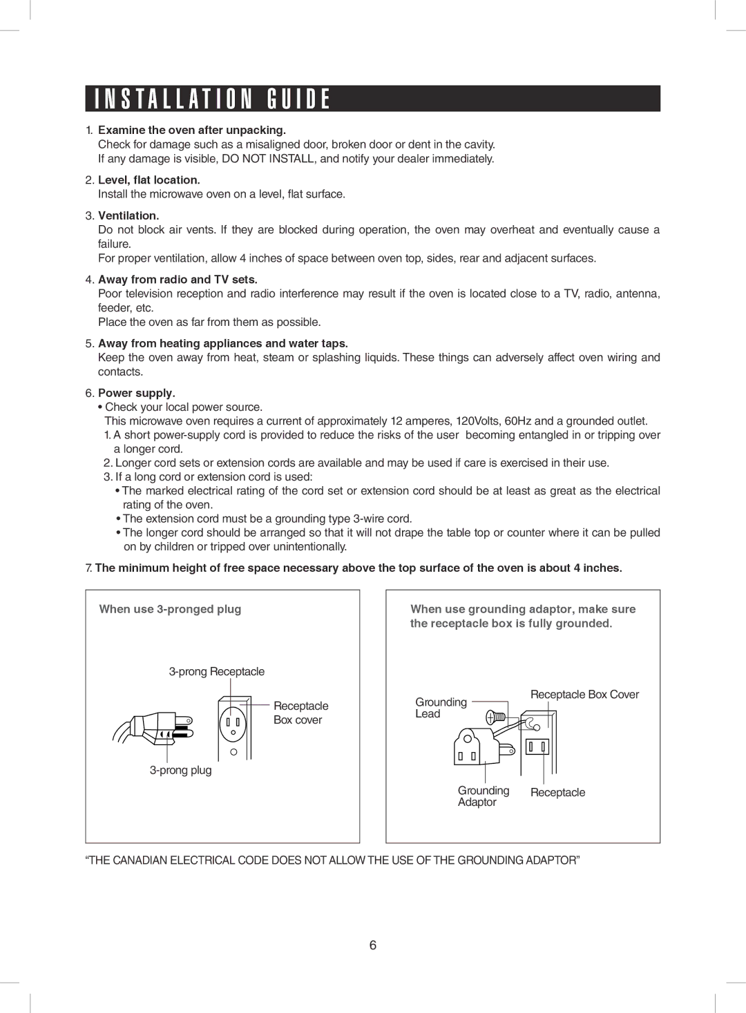 Sharp R-431ZS warranty Installation G U I D E 